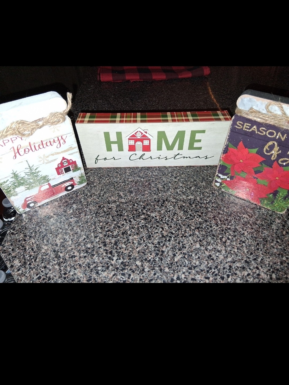 Home for Christmas Wooden Holiday Sign BUNDLE – Red and Green